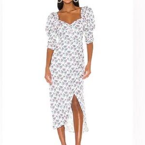 For Love And Lemons White Floral Long Sleeve Dress